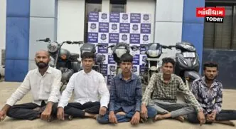આંતરરાજ્ય બાઈક ચોરી કરતી ગેંગ ઝડપાઈ: ગાંધીધામ પોલીસે 5 વાહન સાથે 5 આરોપીઓને દબોચ્યા